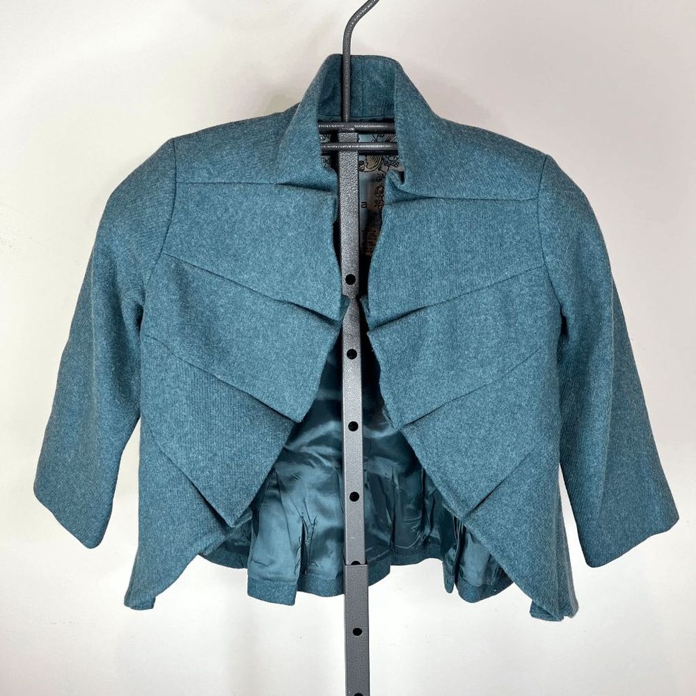 Anthropologie Tabitha Terrace‎ House Wool Blend Jacket Teal Size 2